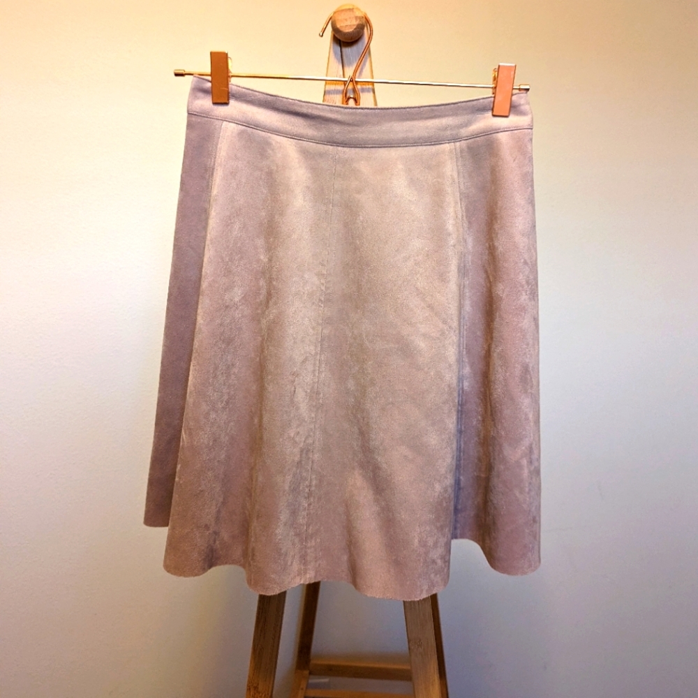 Pink Suede midi skirt